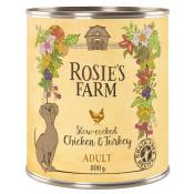 6x800g Rosie's Farm Adult poulet, dinde - Pâtée pour