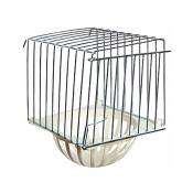 Nid extérieur avec dôme en plastique et grille en fer pour cage à oiseaux