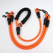 Produits pour animaux de compagnie nylon double tte corde de traction style lumineux mousse poigne sangle de traction pour chien (orange£©