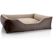 Lit pour chien Beddog TEDDY,canapé,coussin, panier corbeille lavable avec bordure:XL, melange (brun/beige)