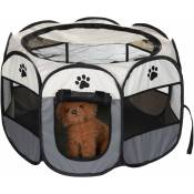 Parc pliable pour animaux de compagnie Parc pour chiens et chats Tissu doux Portable Pliable Chiot Run Cage Pet Chenil Intérieur Extérieur