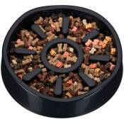 Relaxdays - Gamelle anti-étouffement pour chiens, plastique, antidérapant, grand, écuelle pour repas lents, 900 ml, noir