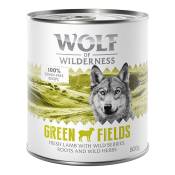 24x800g Green Fields, agneau Wolf of Wilderness - Pâtée pour chien