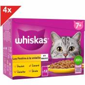 Whiskas - senior 48 Sachets fraîcheur en sauce 4 variétés pour chat 85g (4x12)