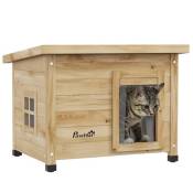 Maison pour chat niche extérieure en bois pré-huilé