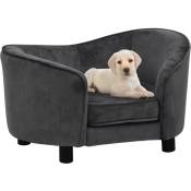 Canapé de chien pliant 73x67x26cm en peluche et coussin diverses couleurs couleur : Gris foncé