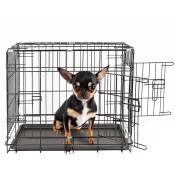 Dazhom - Cage de transport en métal pliante pour chien