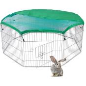 Enclos pour lapins avec couverture - 8 pièces - 60x60 cm - Clapier pour lapins - Cage pour lapins - Cage pour rongeurs - black - Maxxpet