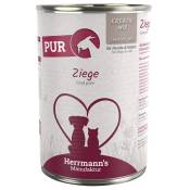 Lot Herrmann's Pure Viande Bio 12 x 400 g pour chien et chat - chèvre