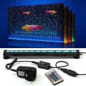 Qiyao - Lampe d'aquarium étanche avec télécommande 5050 led à changement de couleur avec contrôleur 24 touches pour aquarium d'eau douce et d'eau