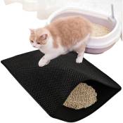 Tapis pour chat Autres accessoires pour chat Bac à litière résistant à l'urine Tapis litière pour chat Tapis tapis 78×60cm - noir - Swanew