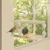 vidaXL Mangeoires à oiseaux de fenêtre 2 pcs Acrylique