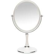 Vuszr - Miroir de bureau Miroir de table vintage avec support Miroir pivotant double face de 8 pouces Magnification 1X/3X Miroir de vanité de