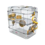 Cage sur 2 étages pour hamsters, souris et gerbilles - Rody3 duo - l 41 x p 27 x h 40,5 cm - Banane - Zolux