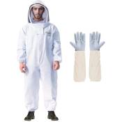Costume d'abeille professionnel pour hommes et femmes, costume d'apiculteur avec gants et capuche ventilée, tenue d'abeille multi-tailles pour jardin