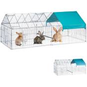 Enclos pour lapins et volailles, voile solaire, perchoir