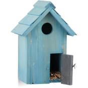 Nichoir à oiseaux en bois forme de petite maison avec
