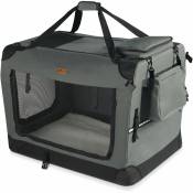 Vounot - Sac transport pliable chien chat caisse cage portable 70x52x52cm gris
