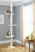 Arbre à chat haut, du sol au plafond | Tour Griffoir Chat, Poteau Arbre Chat avec étagères en bois