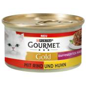 Gourmet Gold Timbales 12 x 85 g pour chat - Duo : bœuf,