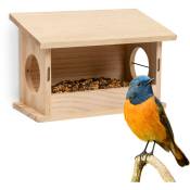 Mangeoire pour oiseaux en bois naturel non traité