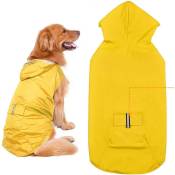 Fortuneville - Manteau imperméable pour chien, veste d'hiver coupe-vent chaude pour chiens de taille moyenne à grande avec bandes réfléchissantes