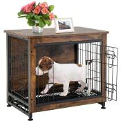 Maxxpet - Cage pour chien en bois - 69x51x60 cm - Banc pour chien - Cage pour chien pour la maison - Niche pour chien - Marron - brown