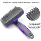 Crea - Hertzko Self-cleaning Slicker Brush For Dogs - The Ultimate Dog Brush For Shedding Hair, Fur, - Comb For Grooming Long Haired Short Haired