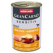 Lot animonda GranCarno Adult Sensitive 24 x 400 g pour chien - pure dinde, pommes de terre
