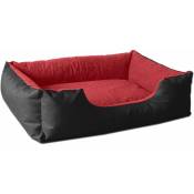 Lupi lit pour chien, Panier corbeille, coussin de chien:S, obsydian (noir/rouge) - Beddog