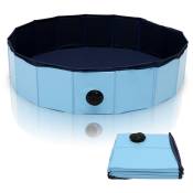 Piscine pour chiens Piscine portable pour animaux Jouets pour chiens Piscine pliable 80x20CM - bleu - Tolletour