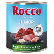 12x800g Junior volaille, gibier, riz Rocco - Nourriture pour chien