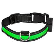 EYENIMAL Collier lumineux Light Collar USB rechargeable L - Vert - Pour chien