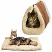 Tapis chauffant d'hiver pour animaux de compagnie, chat, chien, coussin chauffant, couverture 5028cm - brown