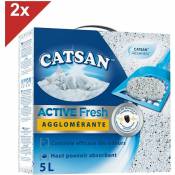 Active Fresh Litière minérale agglomérante pour chat 2 boîtes de 5L - Catsan