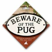 Aimant en Acier Et Signe Beware of The Pug Ovale en
