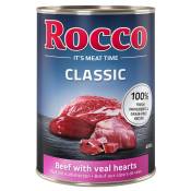 12x400g Rocco Classic bœuf, cœur de veau - Pâtée