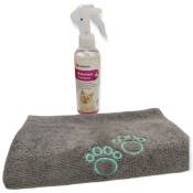 Animallparadise - Shampoing sec, spray, 200 ml pour chat et serviette en microfibre.