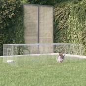 Clapier lapin Cage à Lapin Enclos 2 panneaux 220x110x55