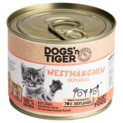 6 x 200 g Dogs’n Tiger Junior volaille nourriture humide pour chat