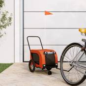 Vidaxl - Remorque de vélo pour animaux de compagnie orange et noir