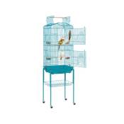 Yaheetech - Cage Oiseaux Volière Portable 46 x 35 x 162.5cm Toit Ouvrable Design pour Perruche Calopsitte Canari Inséparable Mandarins avec Support