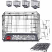 Arebos - Cage pour chien 77,5 x 53 x 59 cm Caisse de transport pour chien voiture pliable Caisse de transport pour chien pliable Caisse de transport
