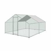 Enclos pour poulailler 12m² - Babette - Volière en acier galvanisé toit imperméable et anti UV porte avec loquet enclos pour animaux 4x3m