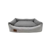 Lit pour chien gris clair 100x70 cm - coussin pour chien lavable - lit pour chien imperméable - Gris