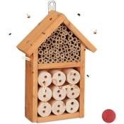 Relaxdays - Hôtel à insectes kit assembler refuge insecte abeille abri coccinelle maison à insectes, 26 x 16 x 6 cm, jaune