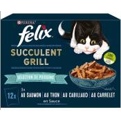 12 Sachets de pâté pour chat Succulent Grill –