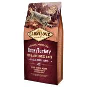 6kg Large Breed Cats Muscles, Bones, Joints canard, dinde Carnilove Croquettes pour chat
