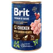 6x 400g by Nature poulet avec cœurs de poulet Brit Premium nourriture humide pour chiens