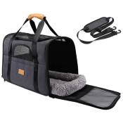 Gabrielle - Sac de transport portable pour chat avec ouverture sur le dessus, tapis amovible et maille respirante, sac de transport pliable pour